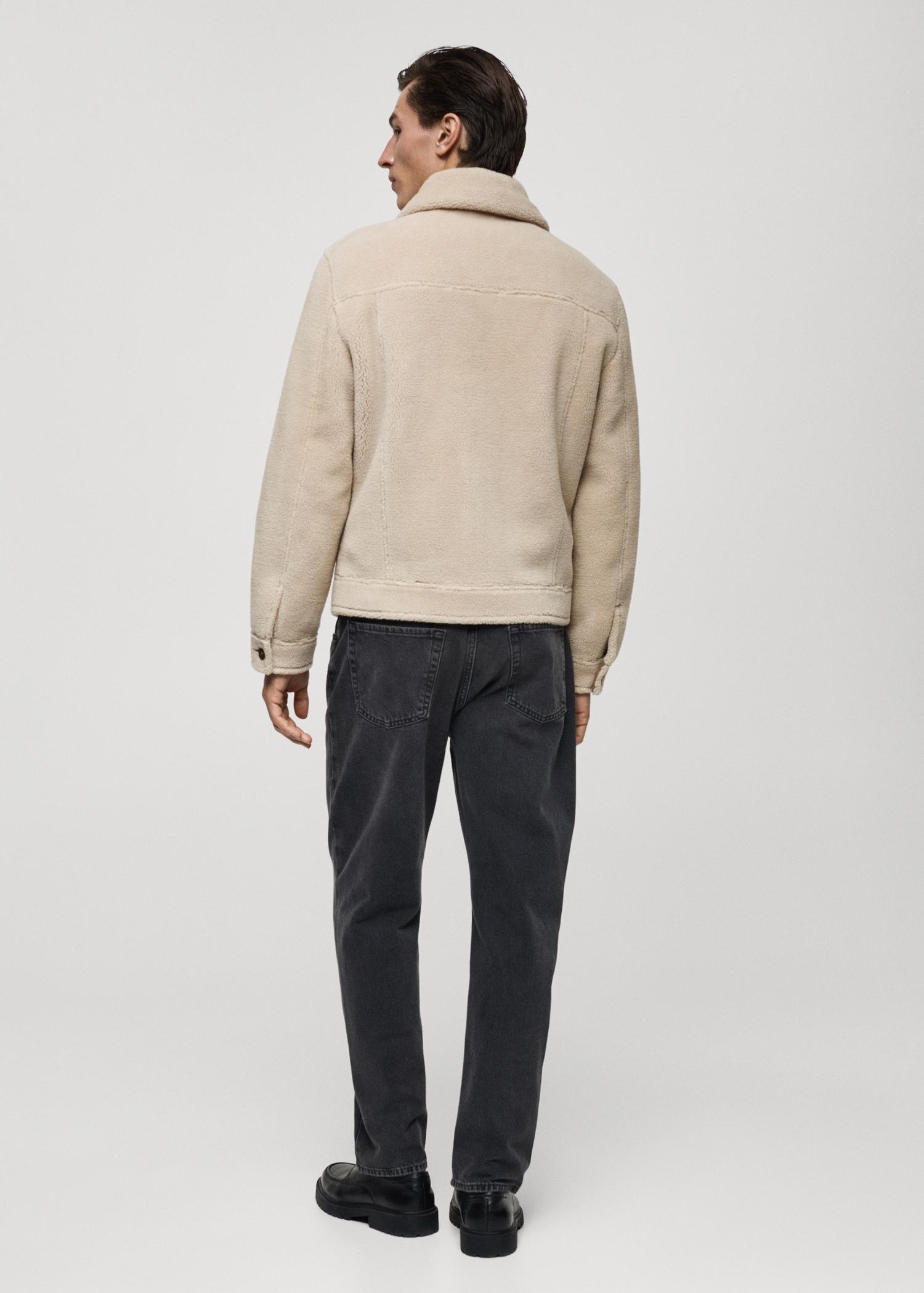 Regular fit sheepskin jacket with buttons - Men | MANGO USA Product Image
