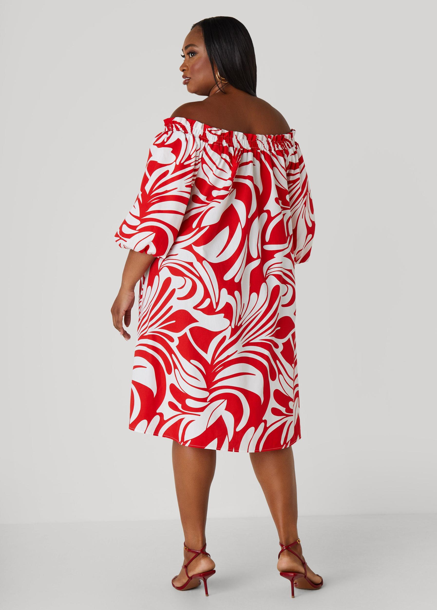 Off The Shoulder Tropical Dress Product Image