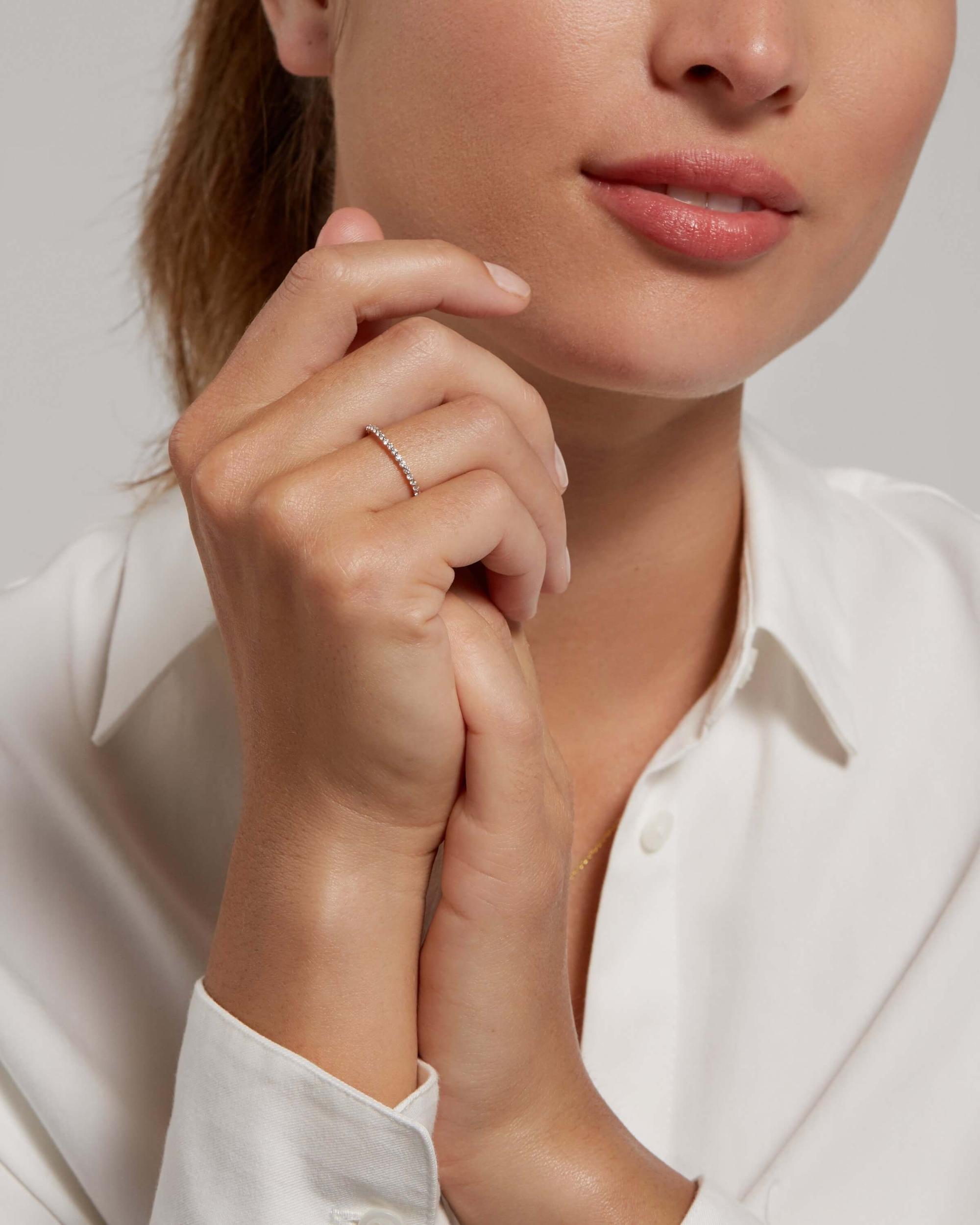 Quince | Women's Diamond Shared Prong Eternity Band Rings Product Image