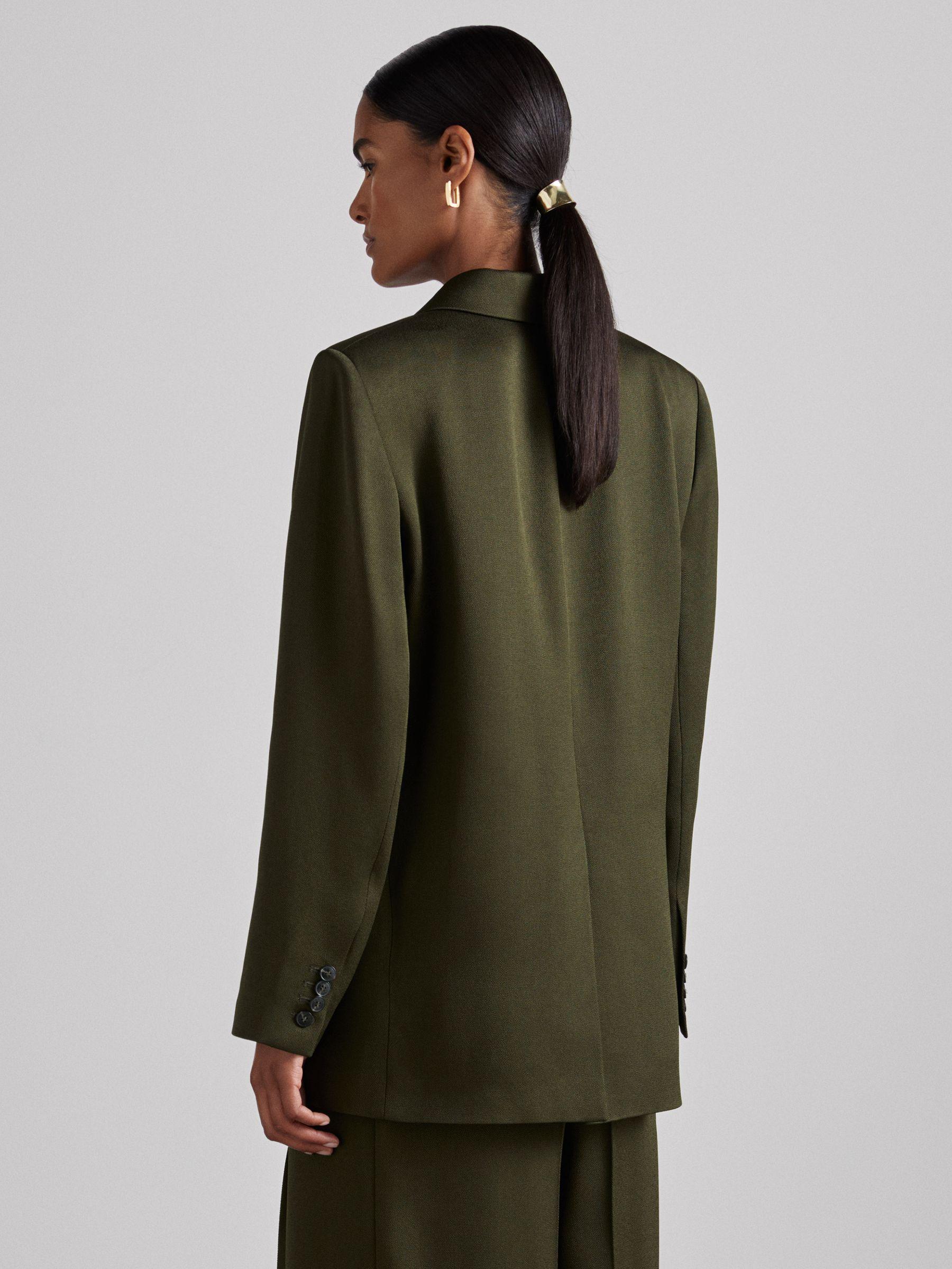 Atelier Double-Breasted Crepe Suit Jacket in Green Product Image
