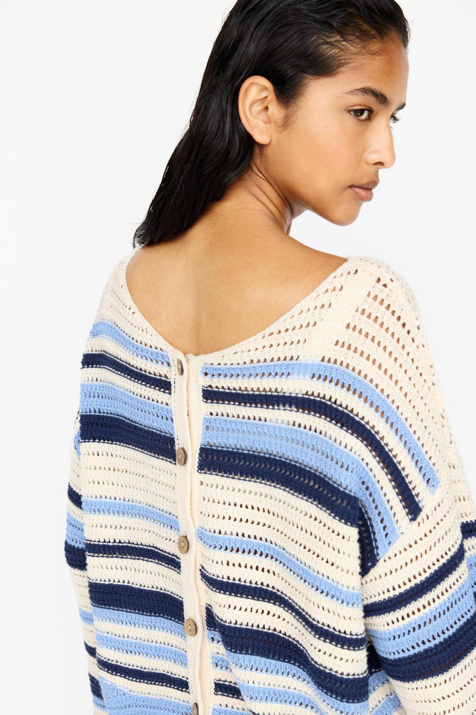 Striped crochet cardigan Product Image