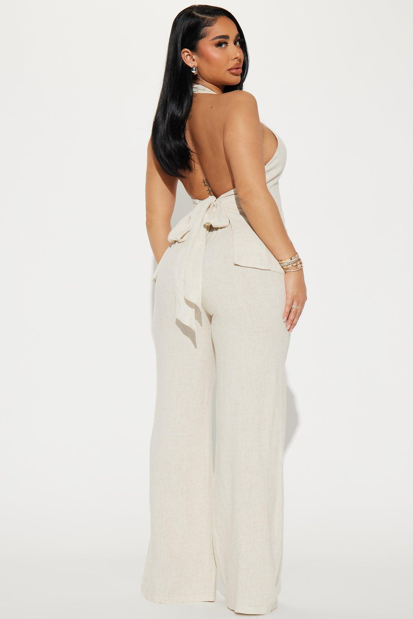 Cece Linen Pant Set - Taupe Product Image