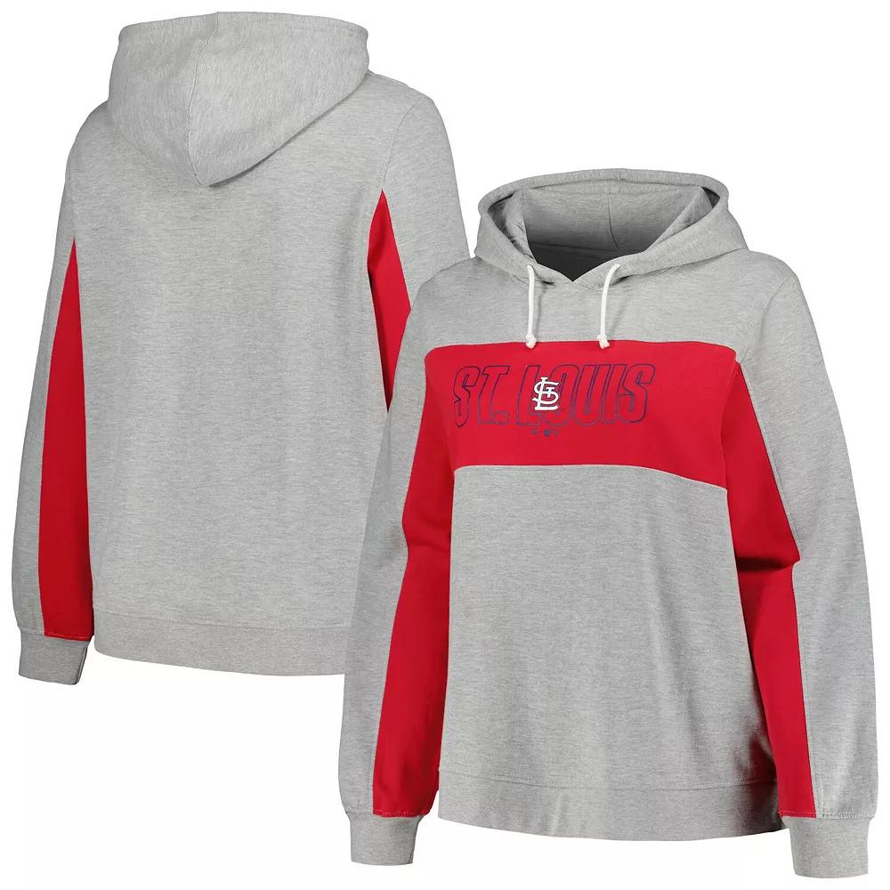 Womens Profile Heather Gray St. Louis Cardinals Plus Size Pullover Jersey Hoodie Product Image