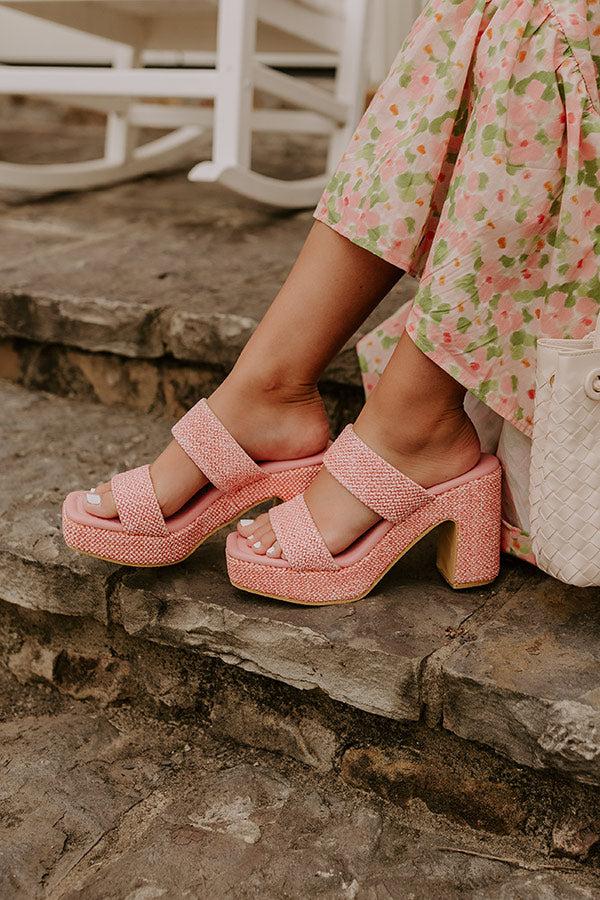 The Talia Woven Heel in Pink Product Image