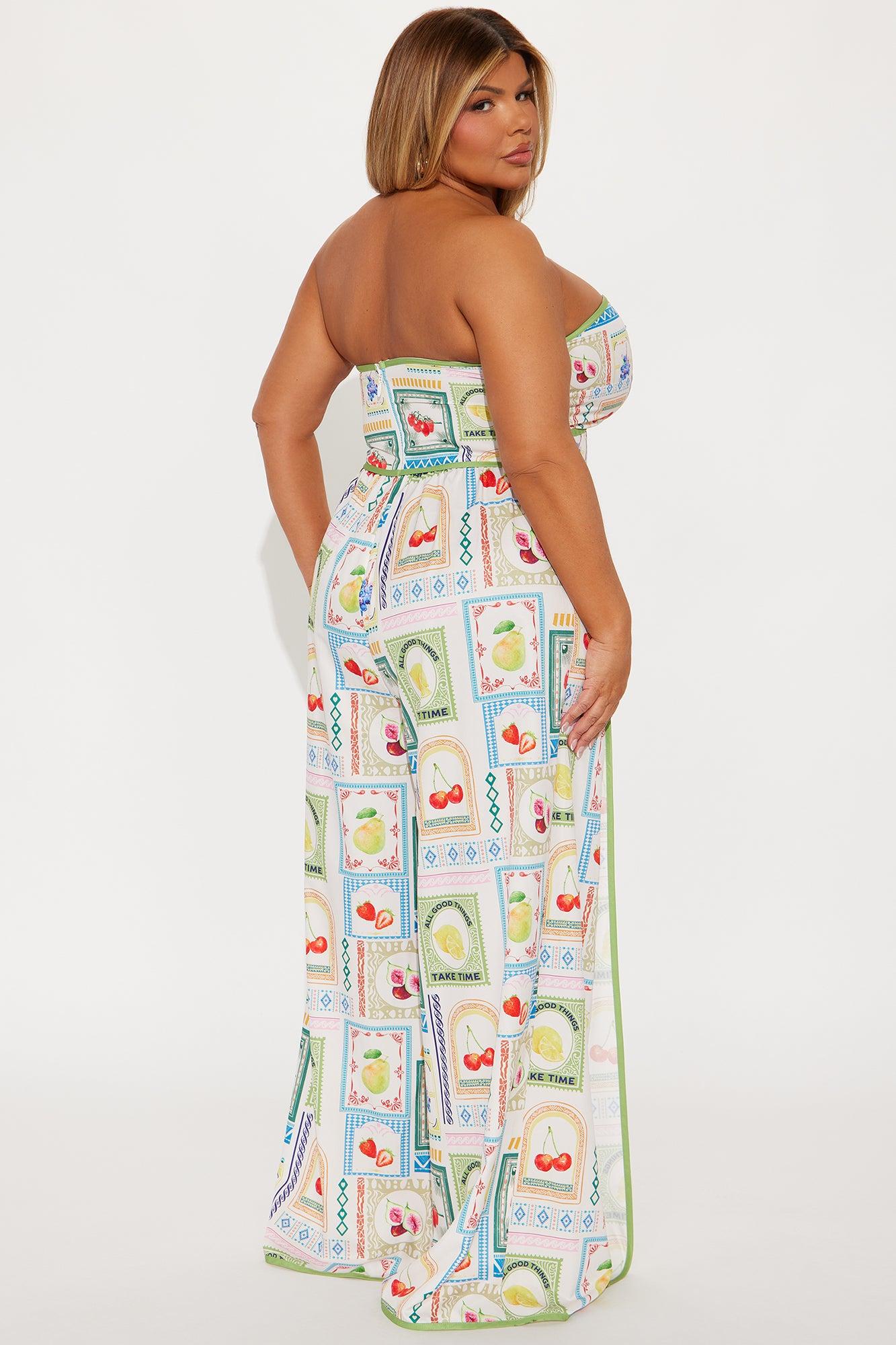 Savannah High Slit Jumpsuit - White/combo Product Image