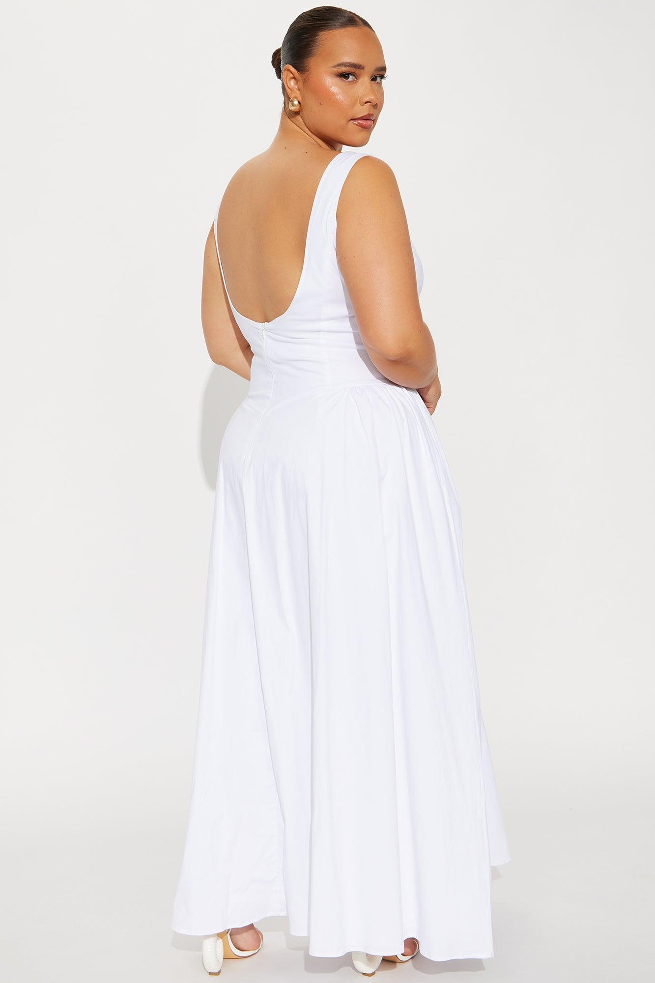Anne Backless Maxi Dress - White Product Image