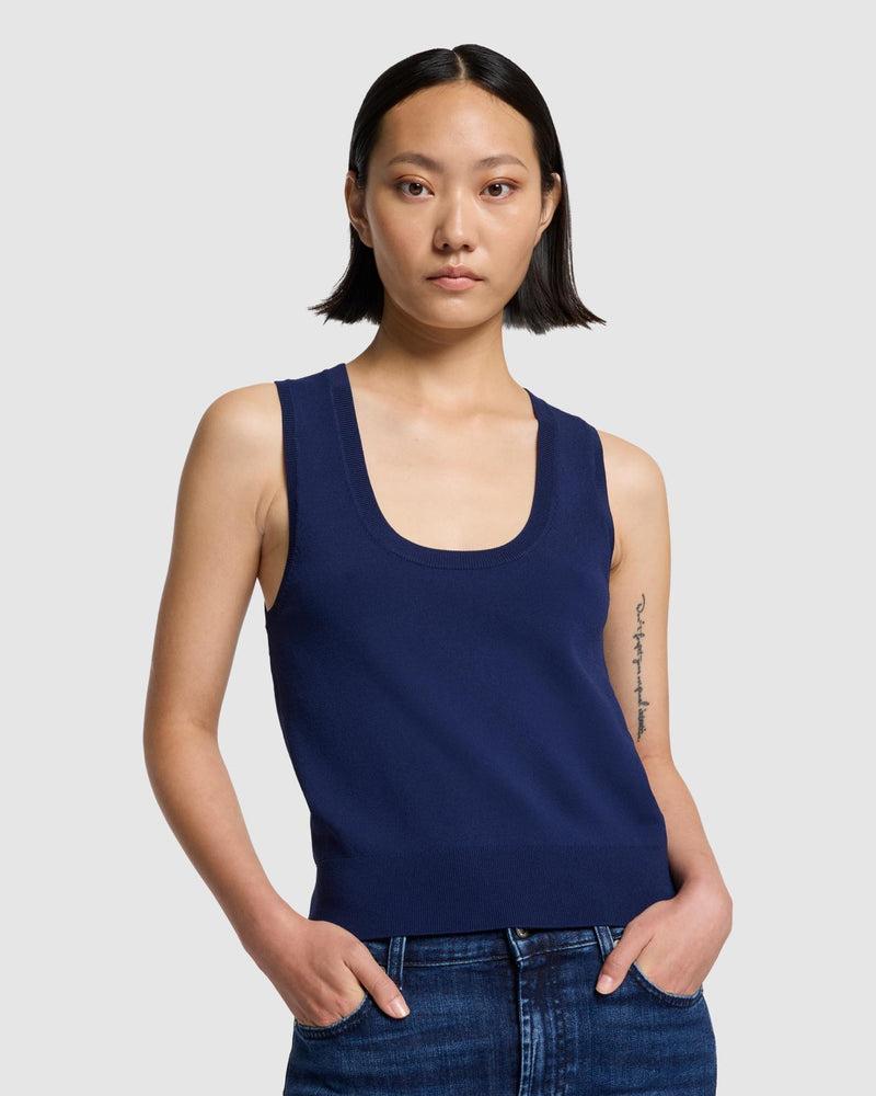 Ribbed Scoop Neck Top Product Image