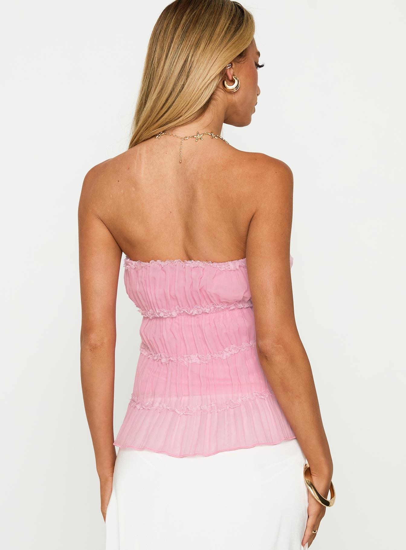Avelina Strapless Top Pink Product Image