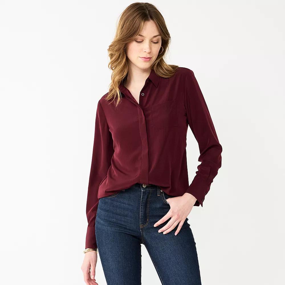 Petite Nine West Drapey Shirt, Women's,  Product Image