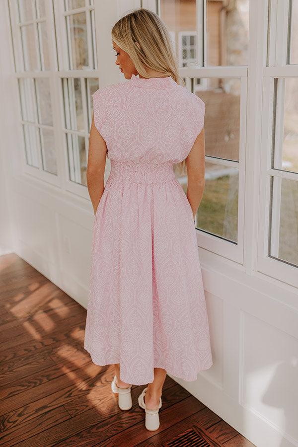 Garden Stroll Midi Dress in Pink Product Image