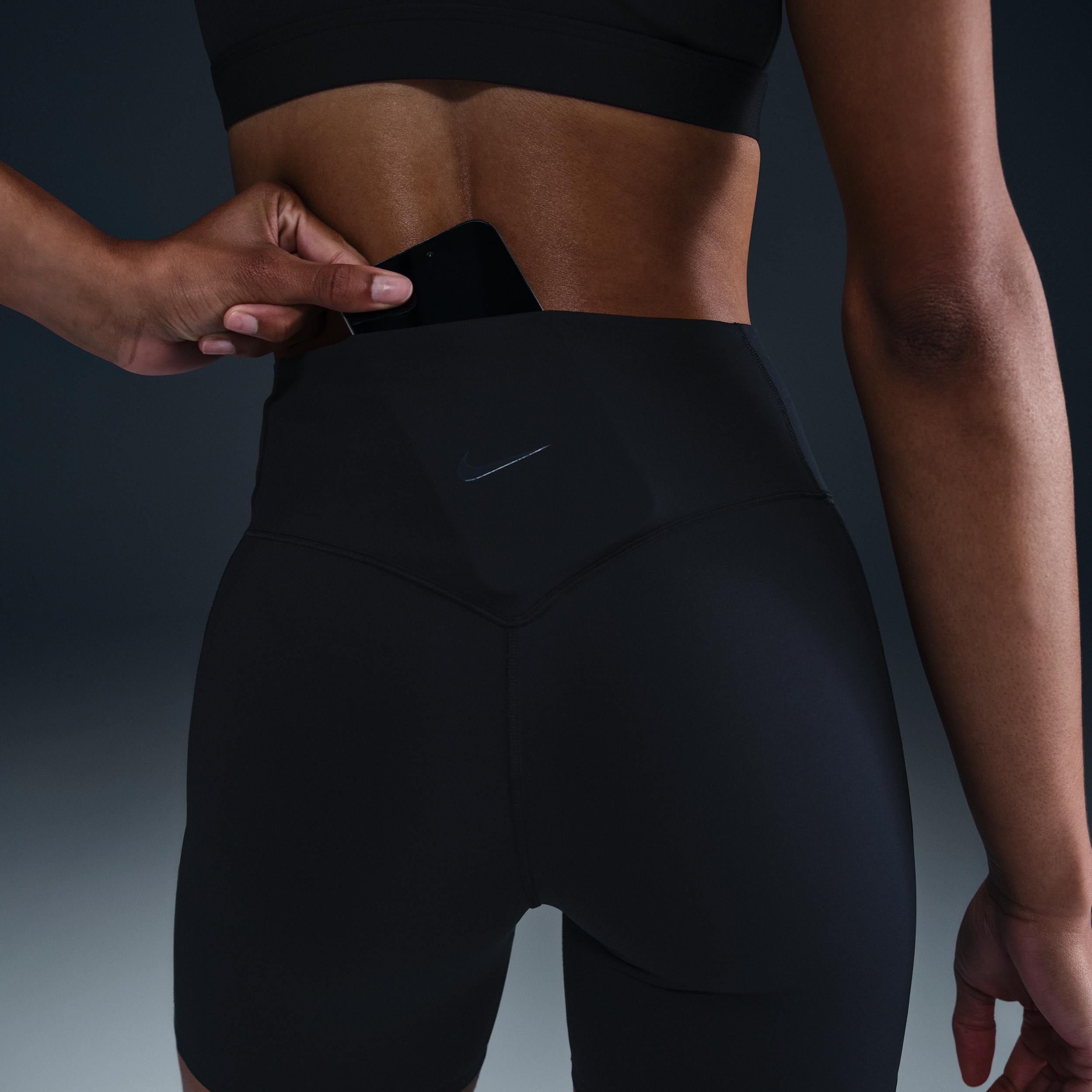 Nike Womens Universa High-Waisted 5 Biker Shorts with No Front Seam | HQ6832-010 Product Image
