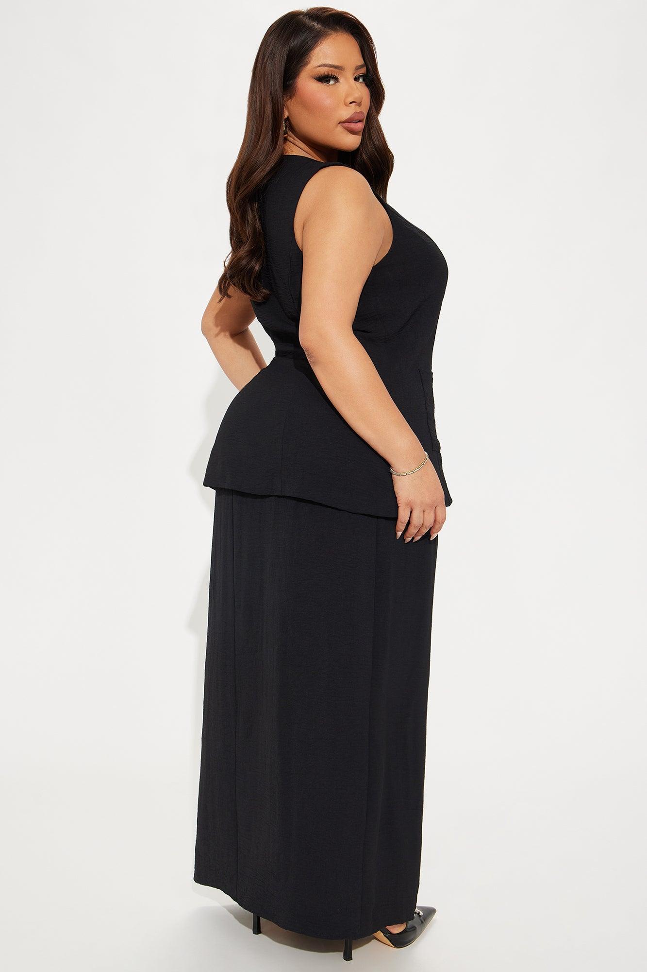 Alina Vest And Maxi Skirt Set - Black Product Image