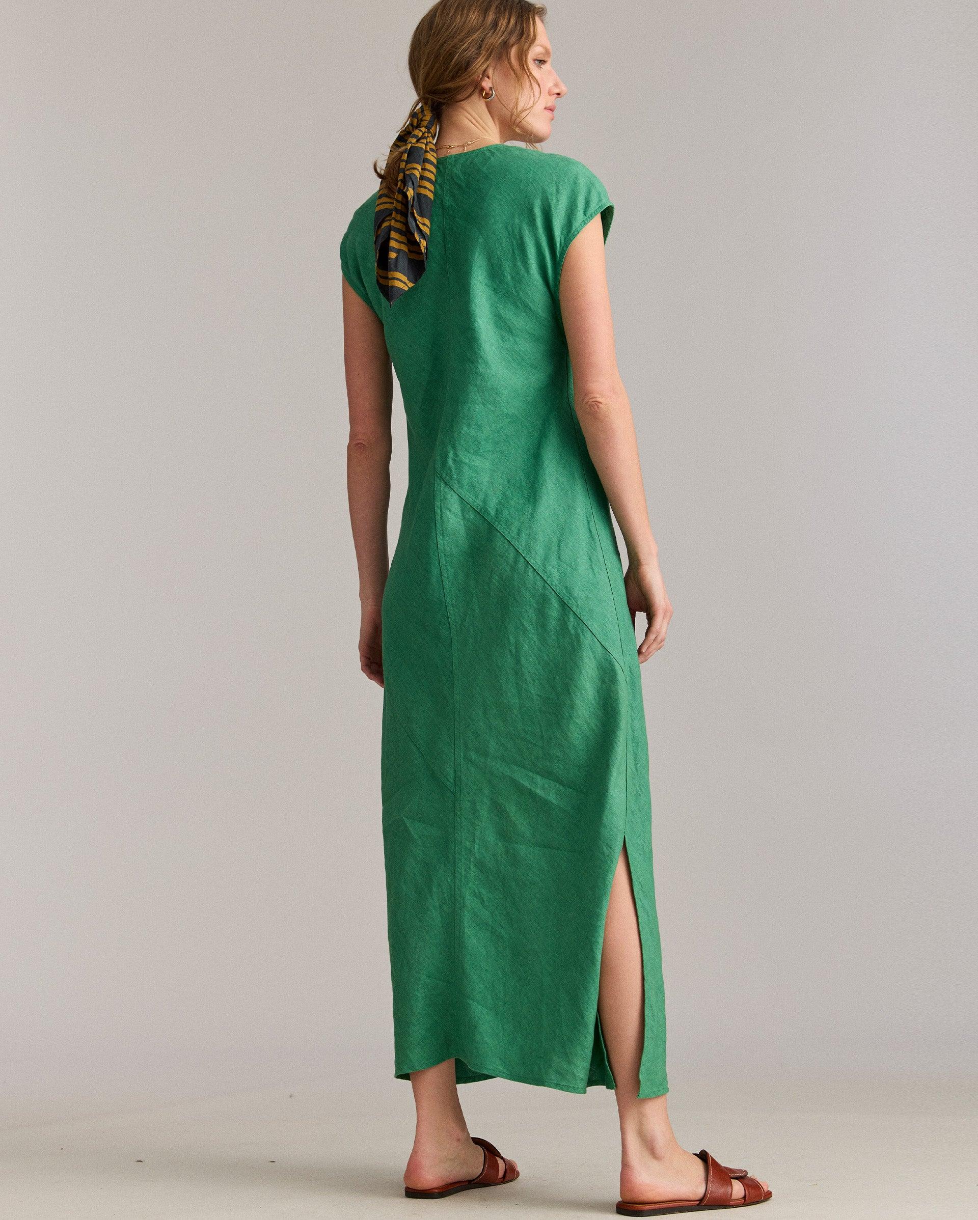 Maxi Bias Linen Dress -  Product Image