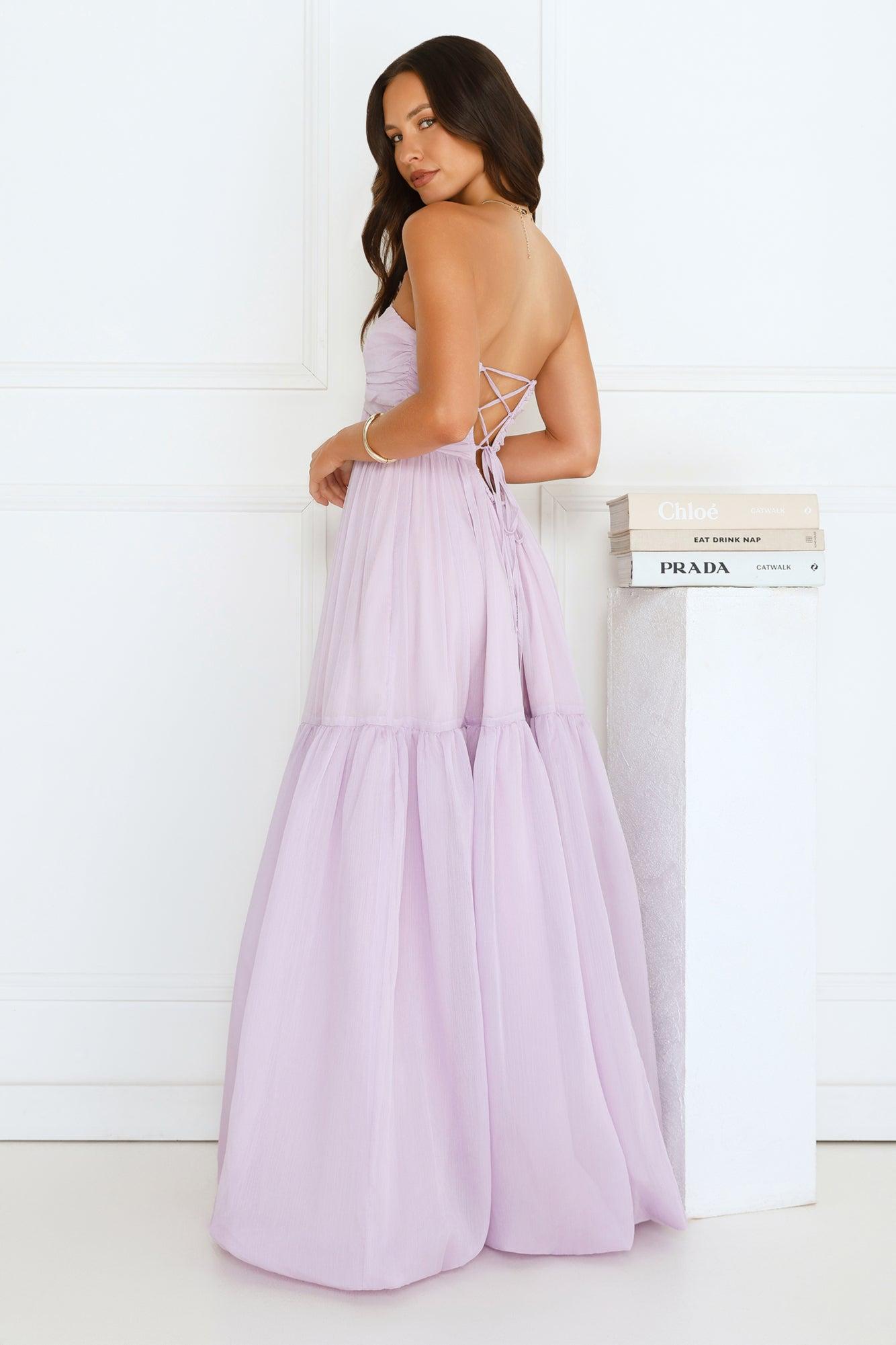 Unforgettable Style Strapless Maxi Dress Lilac Product Image