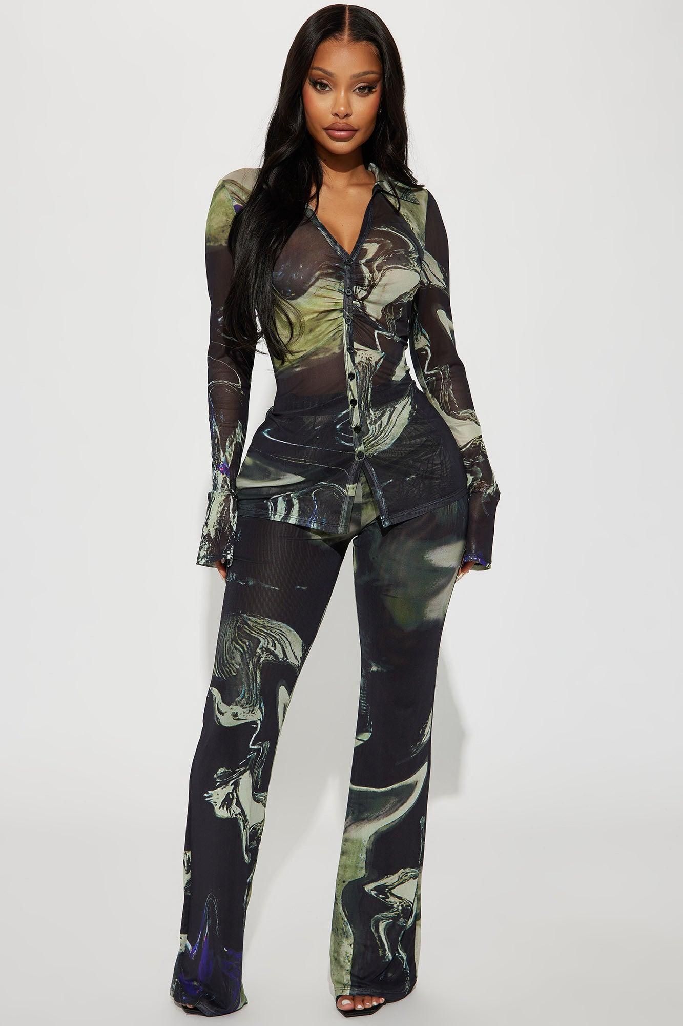 Gisella Pant Set - Black/combo Product Image