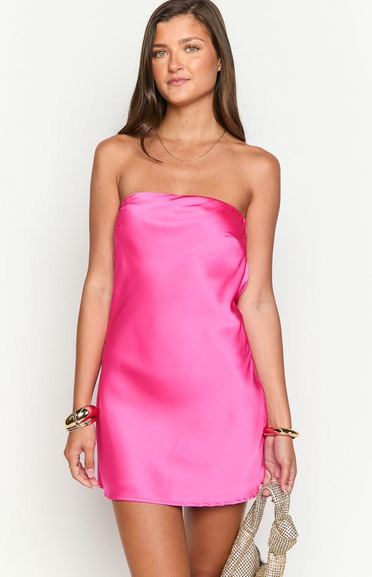 Ellie Hot Pink Strapless Mini Dress Baby Product Image