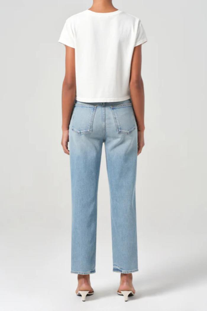 90s Pinch Waist Crop Jean in Ripple Product Image