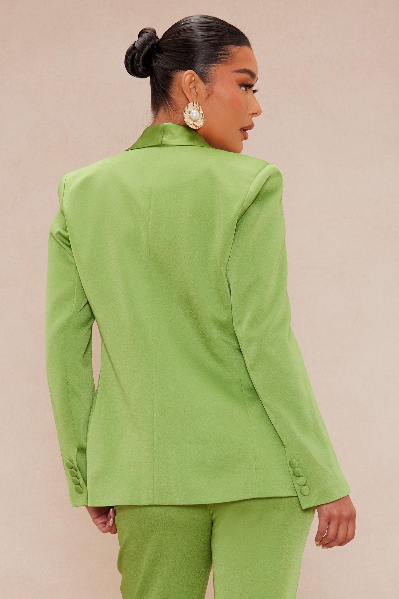 Making Headlines Satin Suit Set - Green Product Image