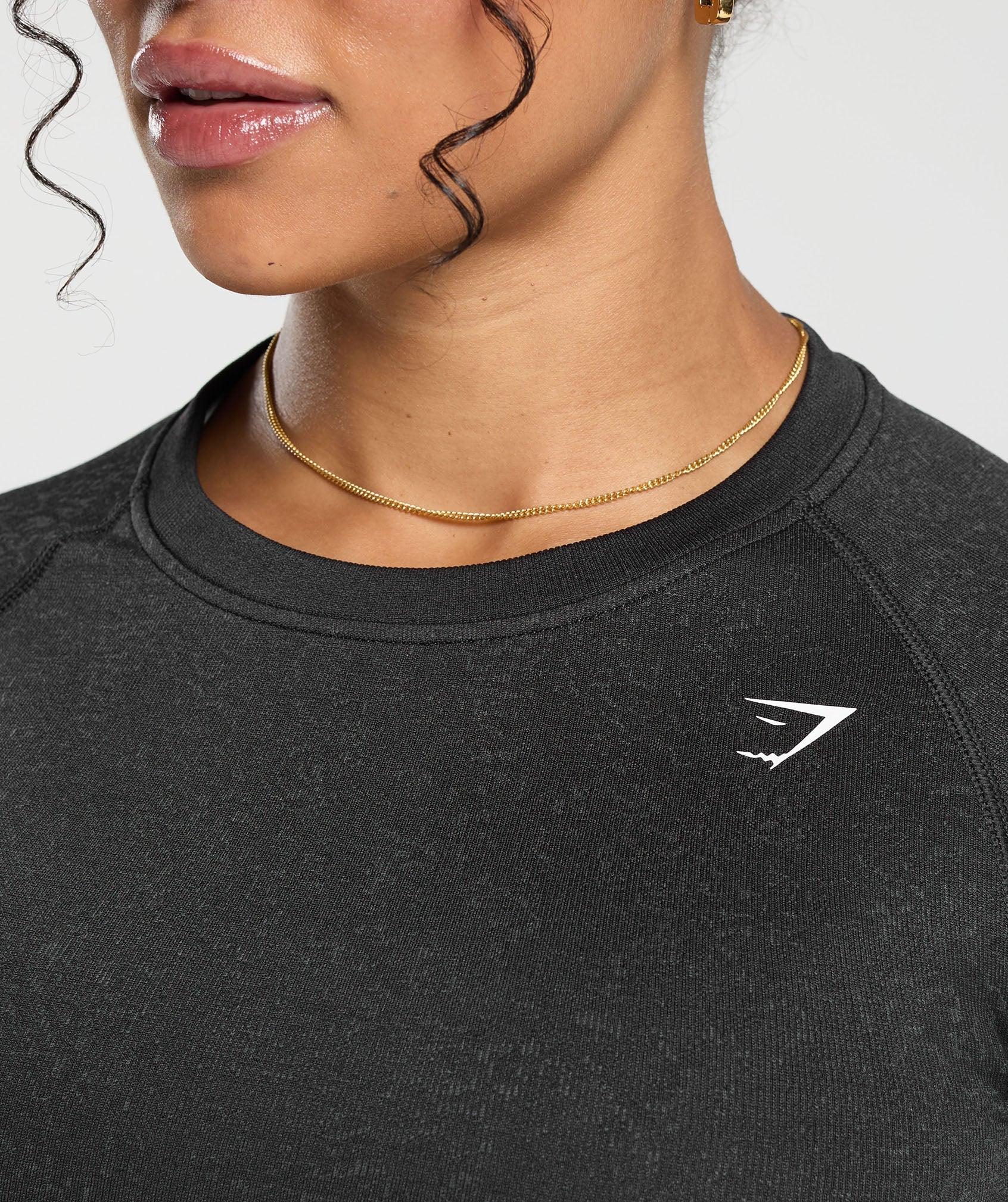 Gymshark Adapt Fleck Seamless Long Sleeve Crop Top - Mineral | Black Female Product Image