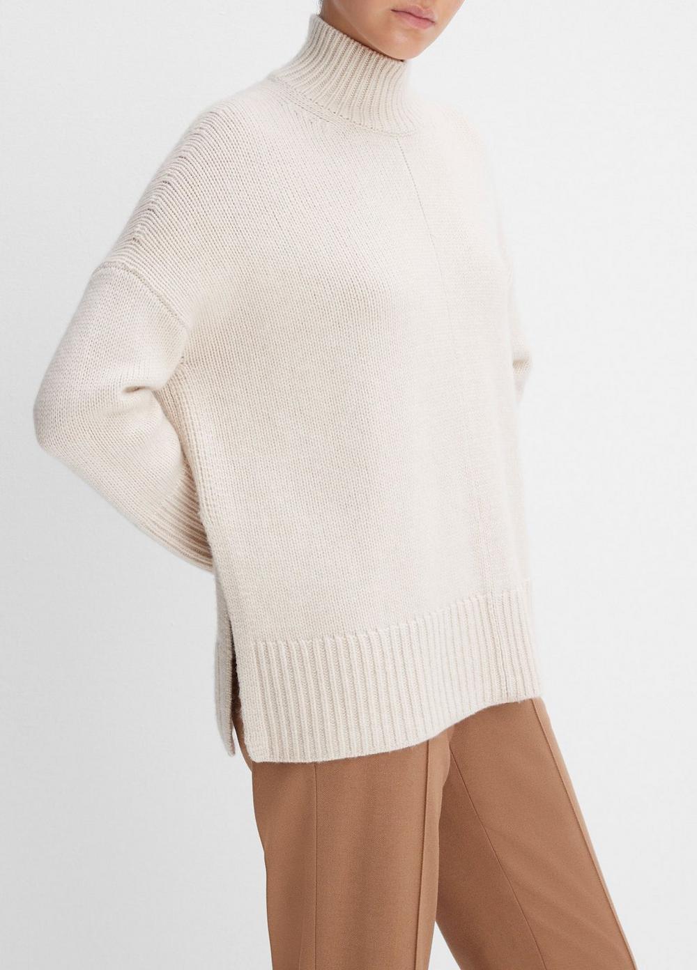 Wool and Cashmere Trapeze Turtleneck Sweater Product Image