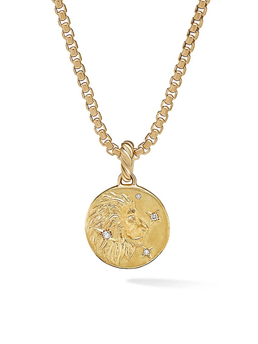 Womens Zodiac Amulet in 18K Yellow Gold with Diamonds Product Image