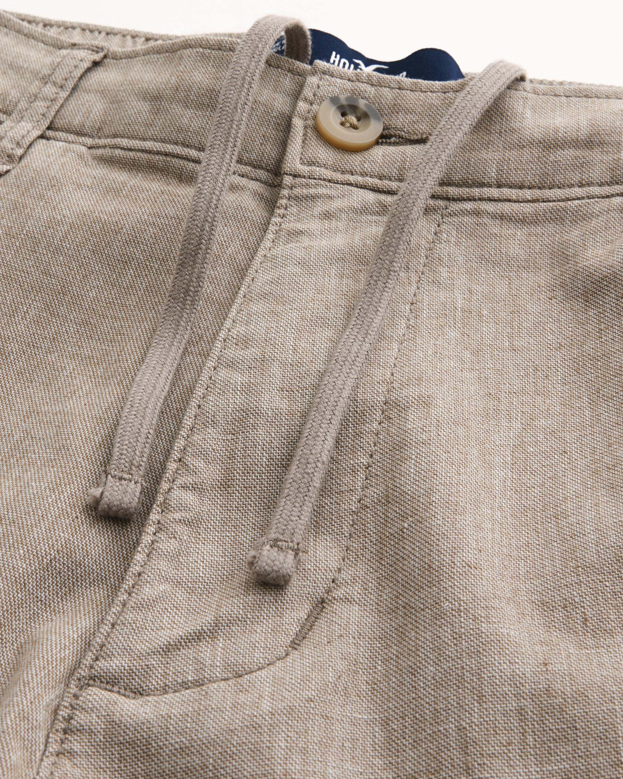 Slim Straight Stretch Linen-Blend Pants Product Image