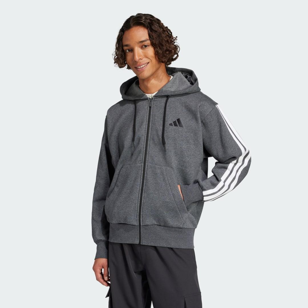 Essentials 3-Stripes Fleece Hoodie Product Image