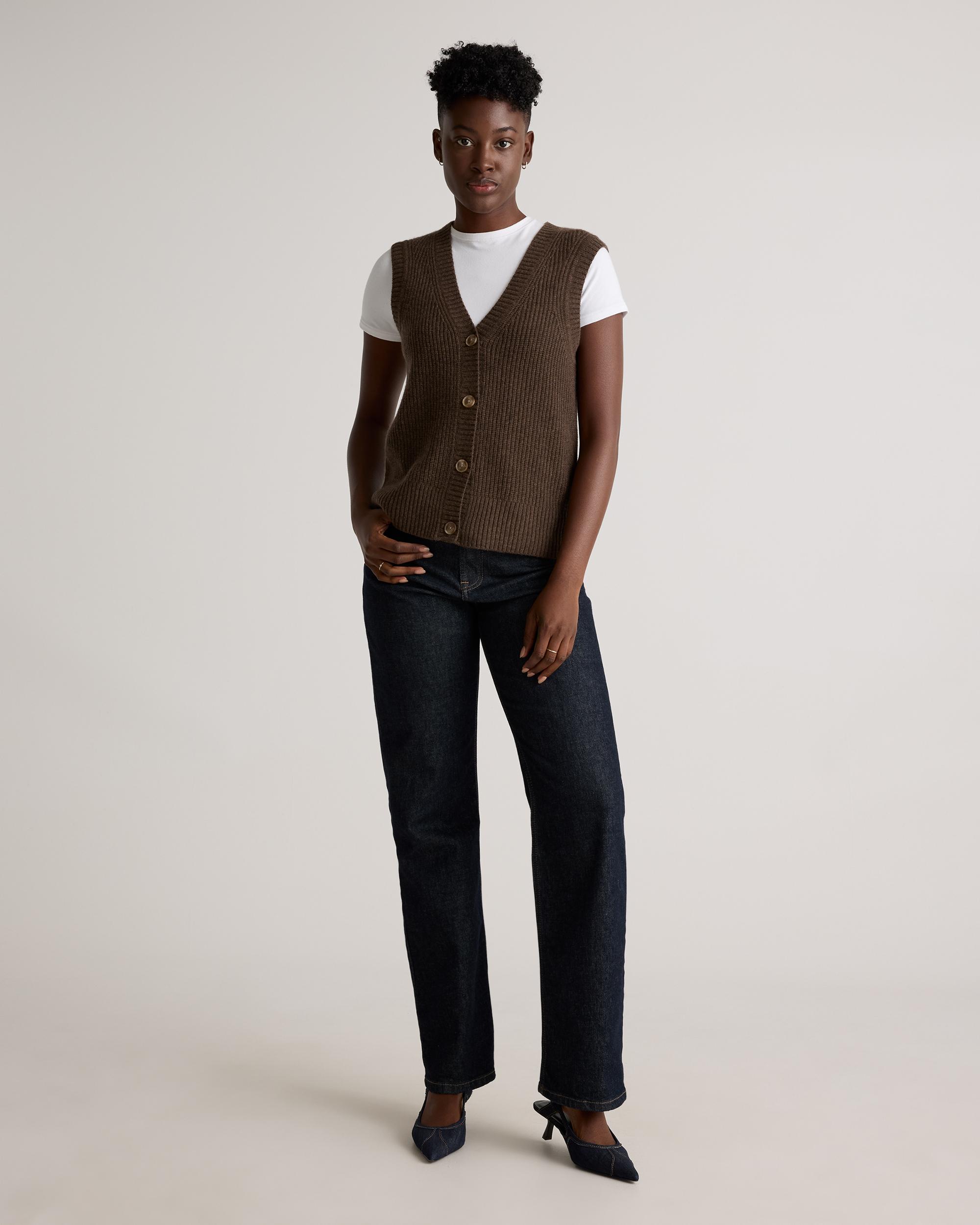 Quince | Women's Mongolian Cashmere Fisherman Sweater Vest Product Image