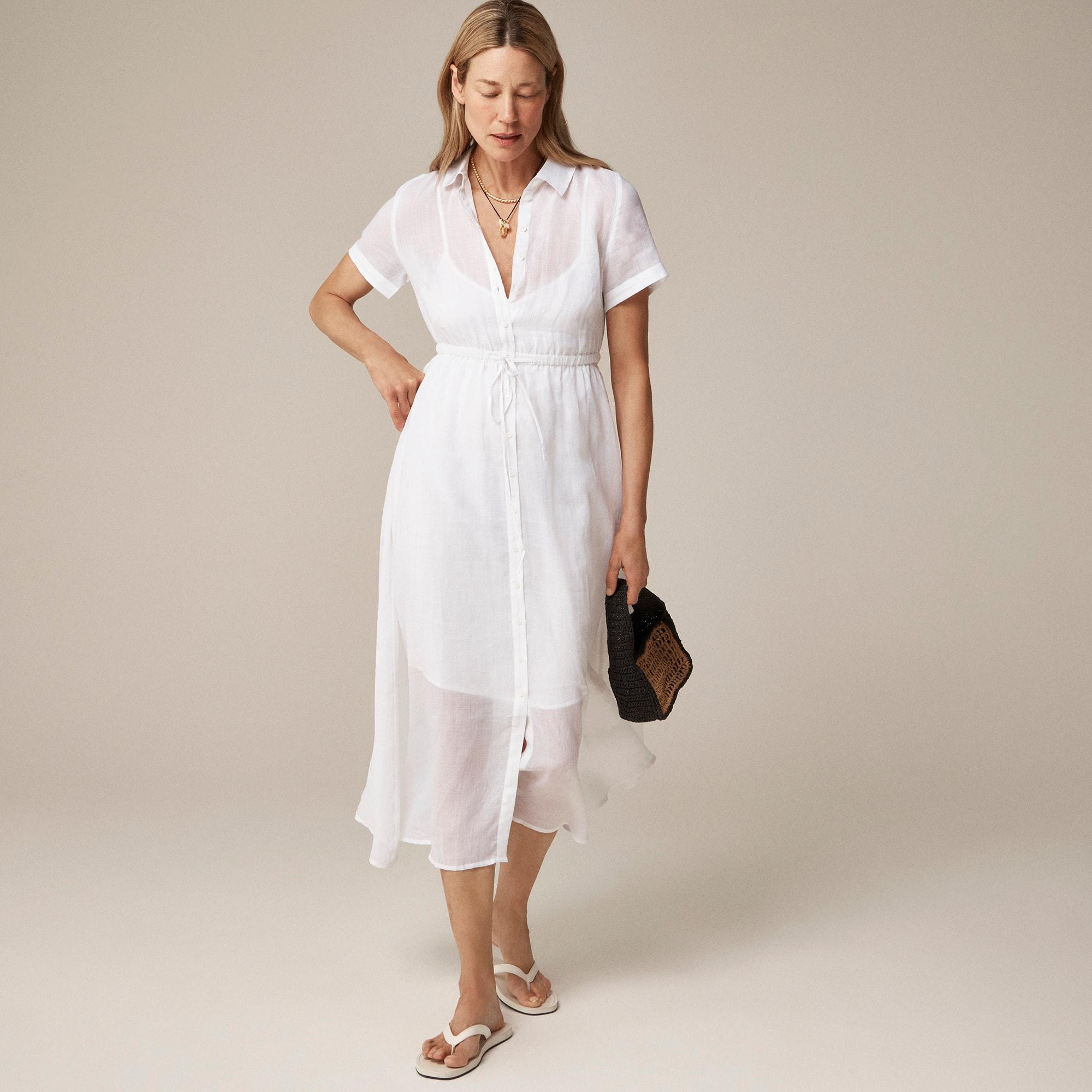 Cerise shirtdress in ramie Product Image
