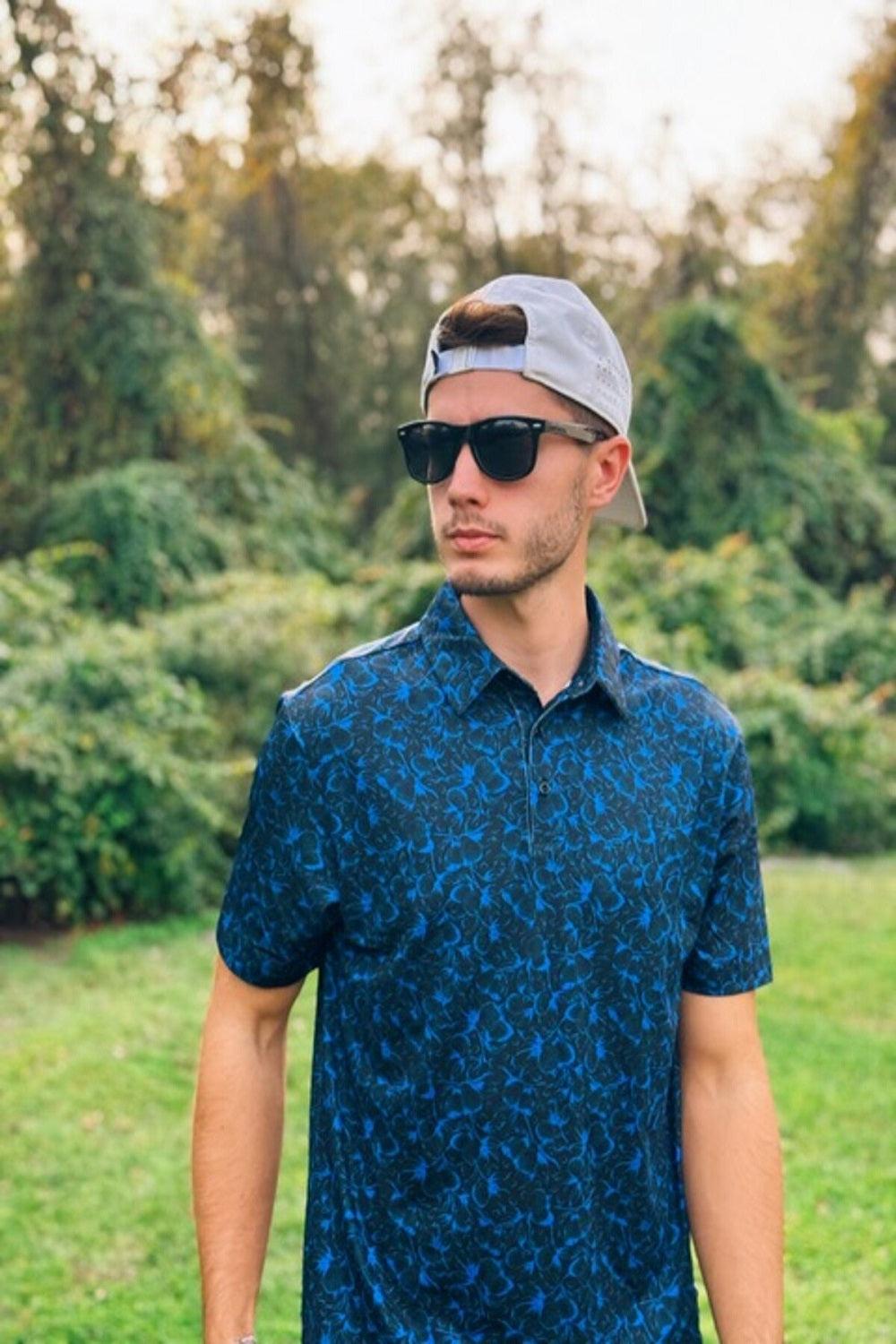 Three Sixty Six Men’s Print Golf Polos Male Product Image