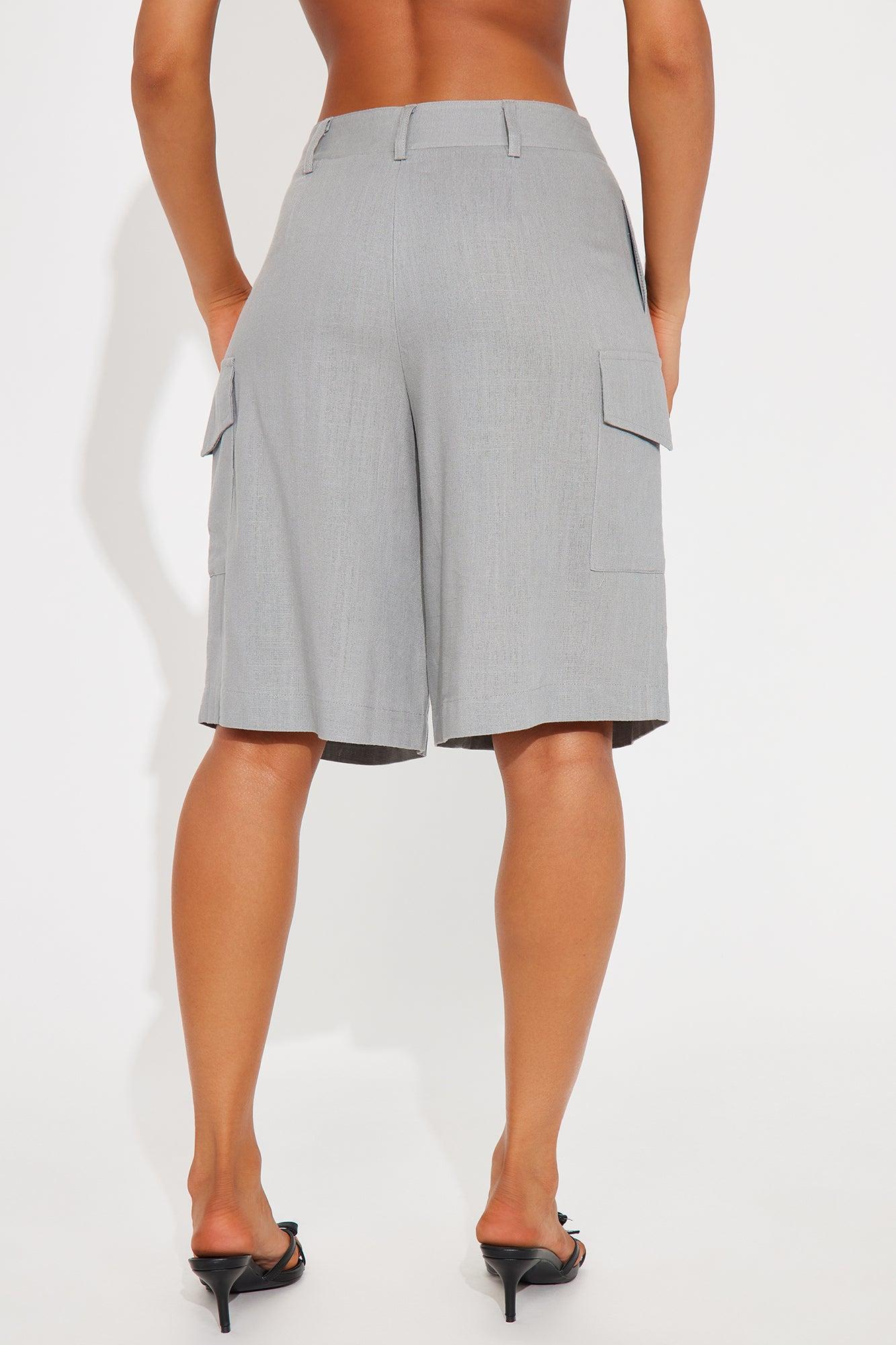 Next To You Linen Short - Grey Product Image