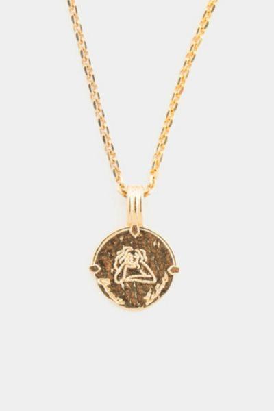 Deux Lions Jewelry Gold Zodiac Necklace Mens at Urban Outfitters Product Image