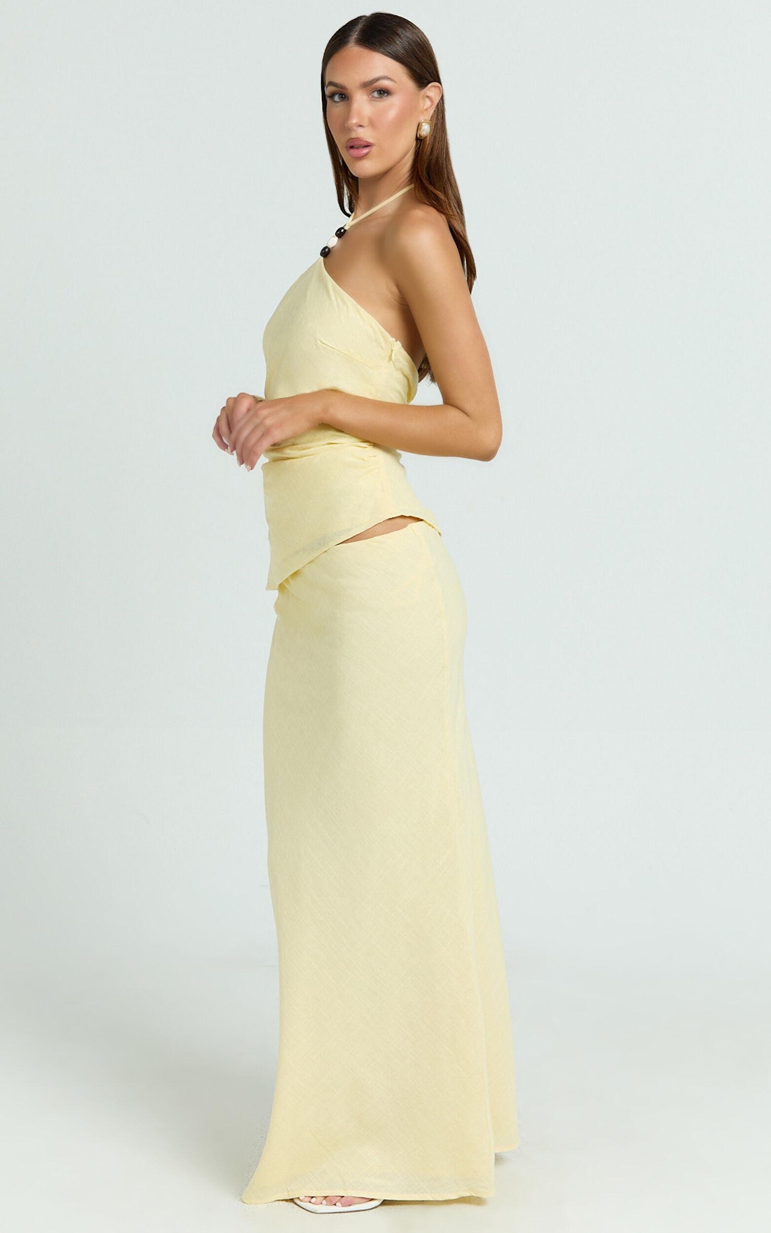 Runaway The Label - Halzie Maxi Skirt in Lemon Product Image