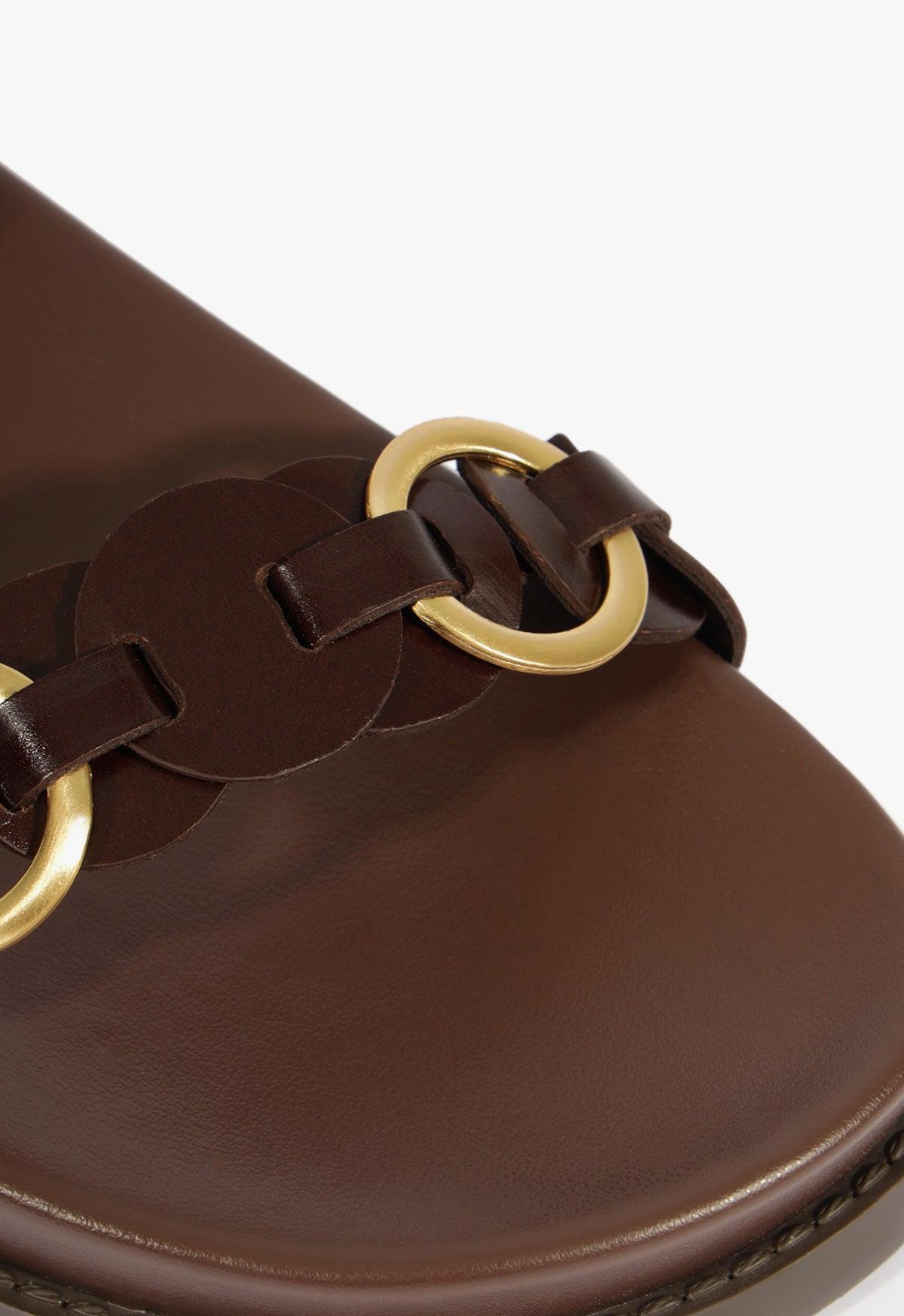 Selina Brown Leather Sporty Sandal Product Image