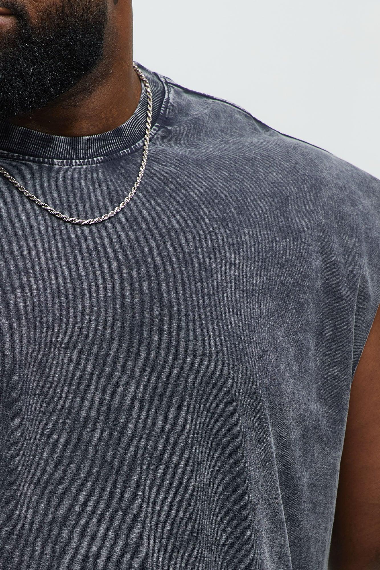 Relaxed Vintage Wash Heavyweight Muscle Tee - Black Wash Male Product Image