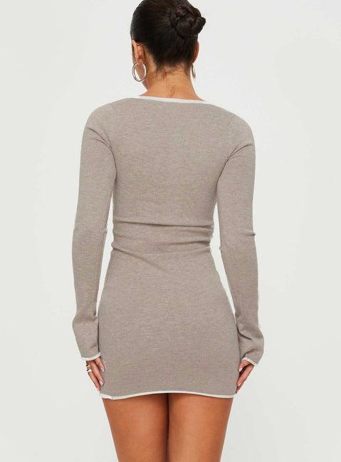 Rutter Long Sleeve Mini Dress Grey Product Image