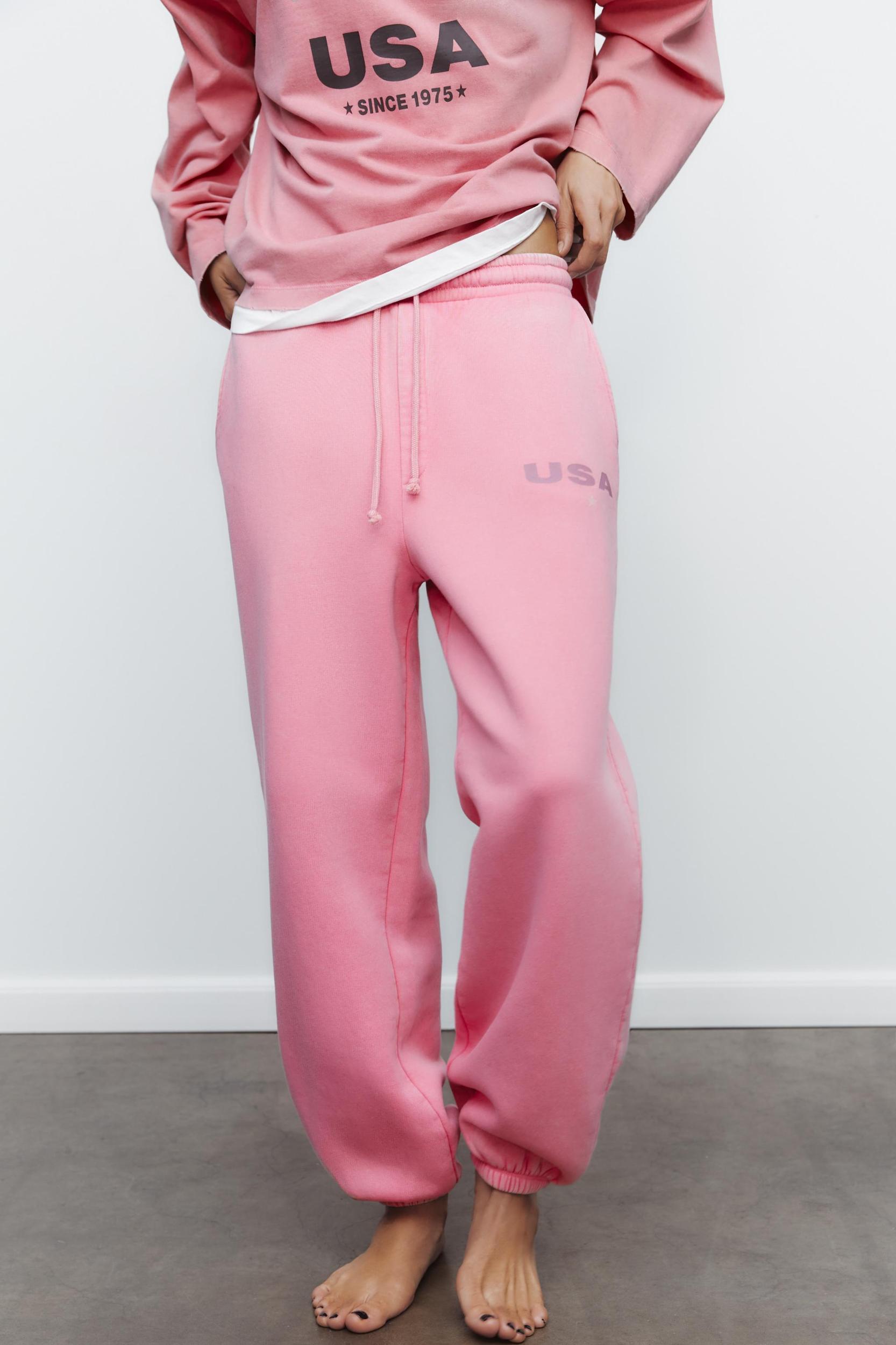 WASHED EFFECT TEXT DETAIL SWEATPANTS Product Image