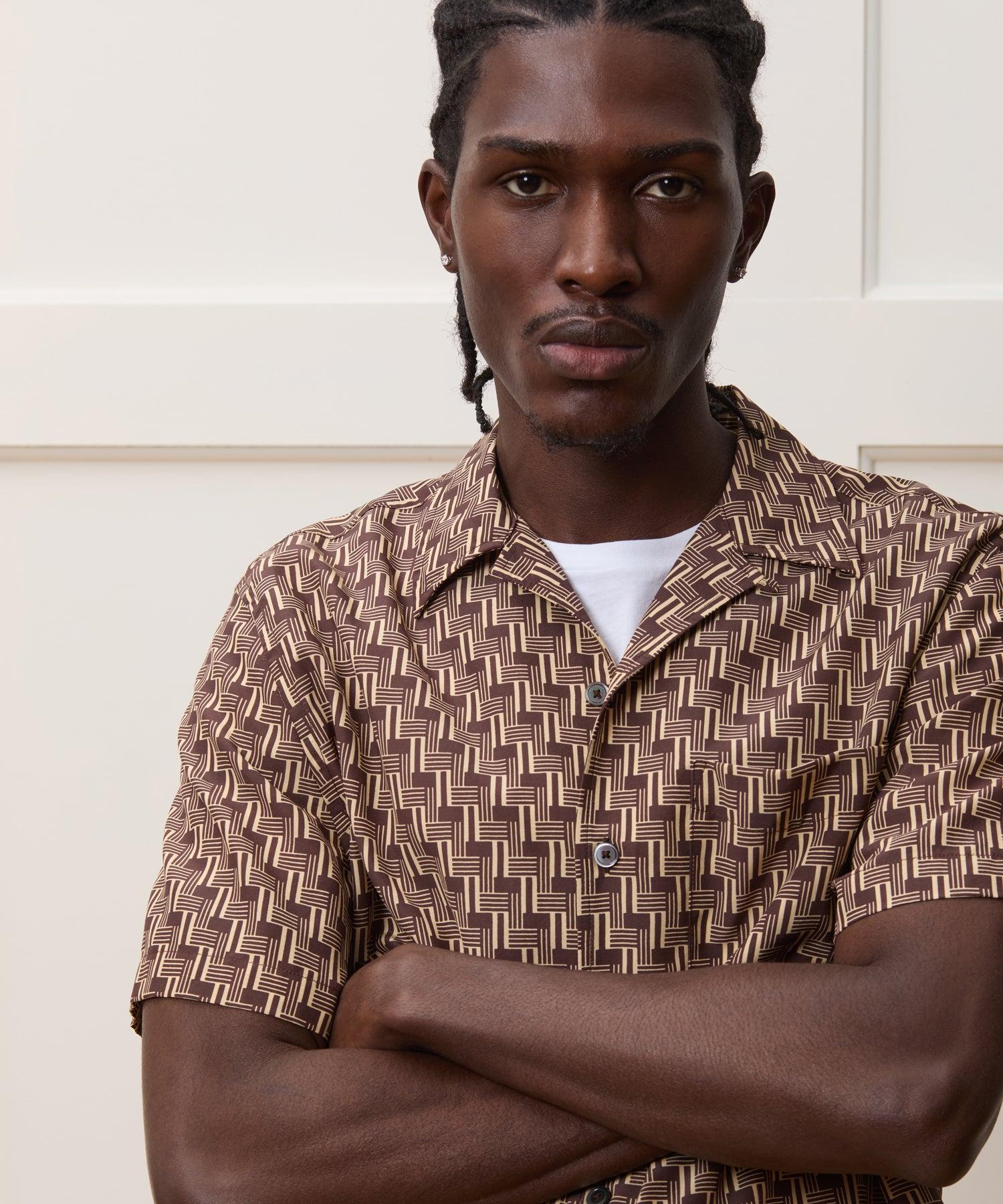 Cropped Silk-Cotton Camp Collar Shirt Product Image