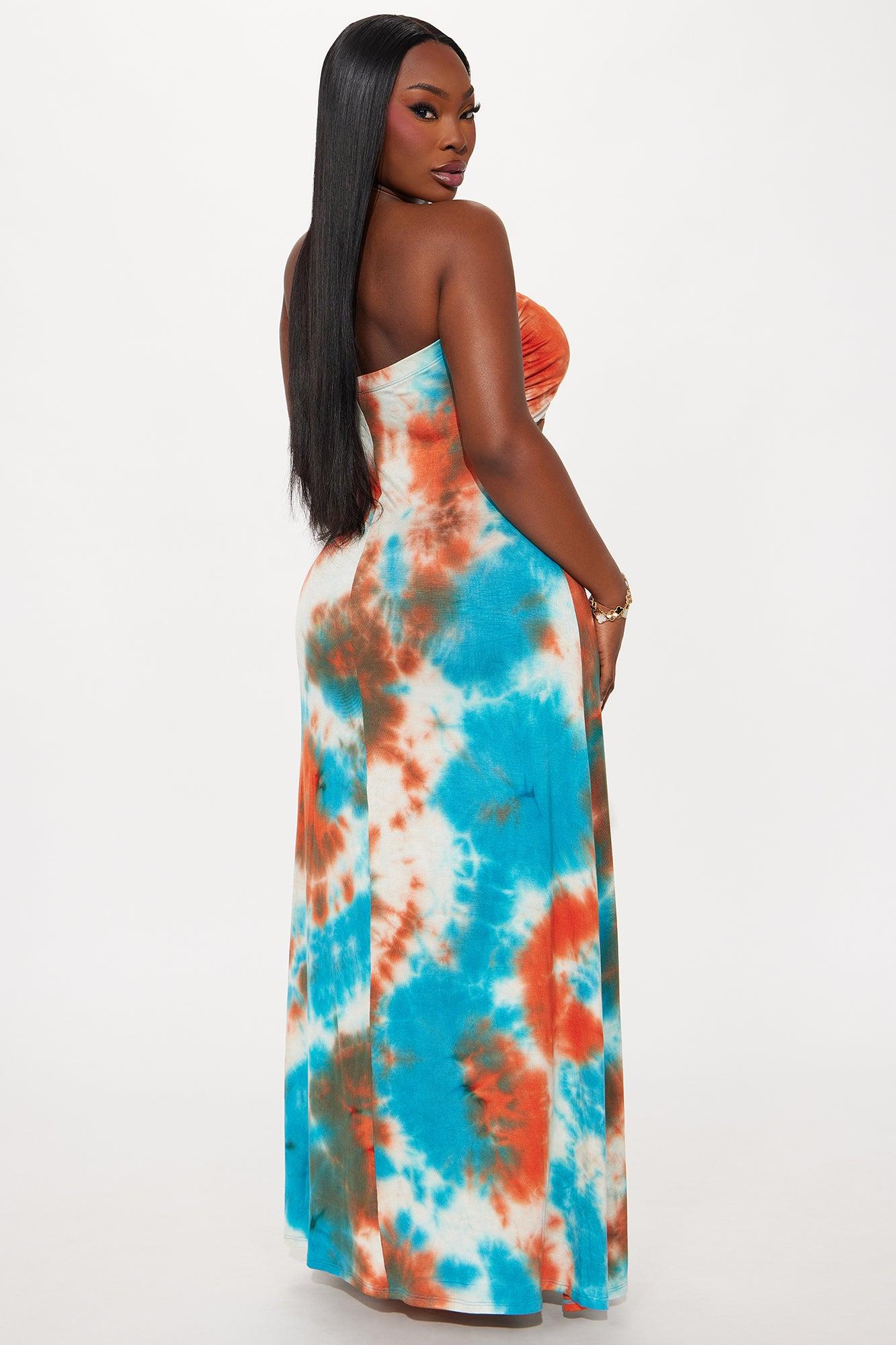 Sabrina Tie Dye Maxi Dress - Blue/combo Female Product Image