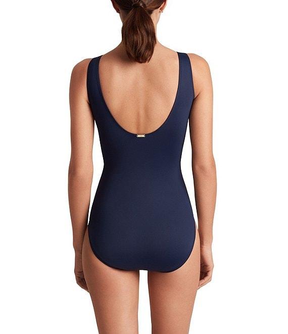 Lauren Ralph Lauren Beach Club Solids Underwire Ruffle Surplice V-Neck One Piece Swimsuit Product Image