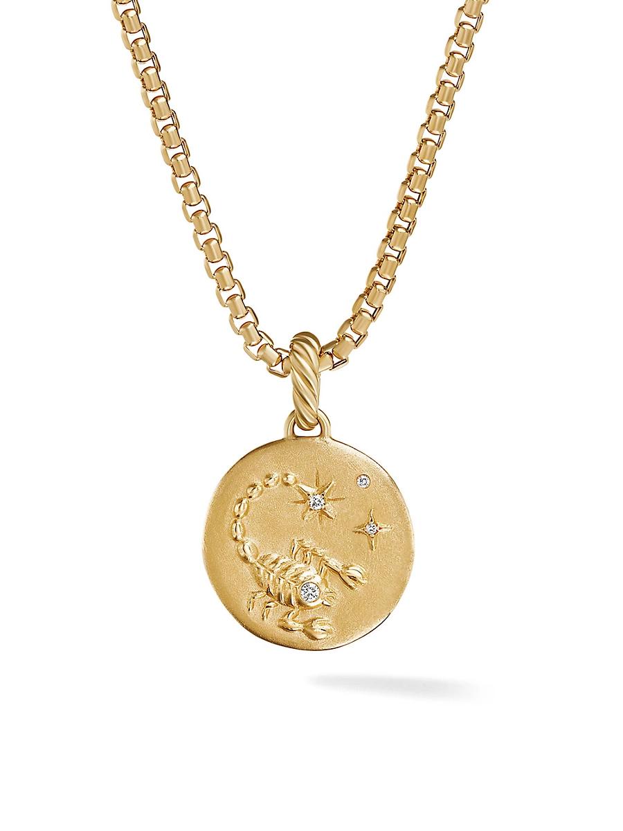 Womens Zodiac Amulet in 18K Yellow Gold with Diamonds Product Image