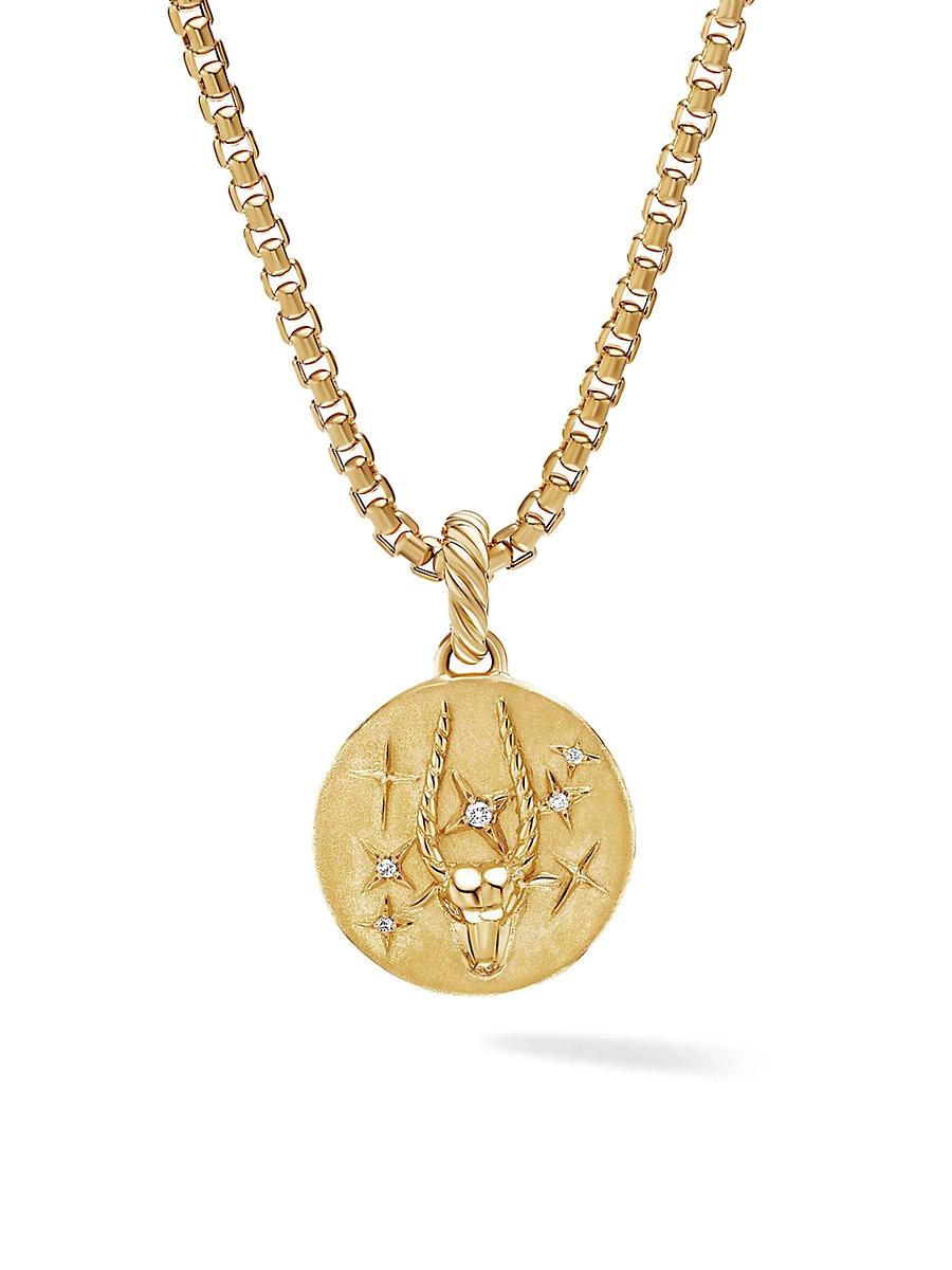 Womens Zodiac Amulet in 18K Yellow Gold with Diamonds Product Image