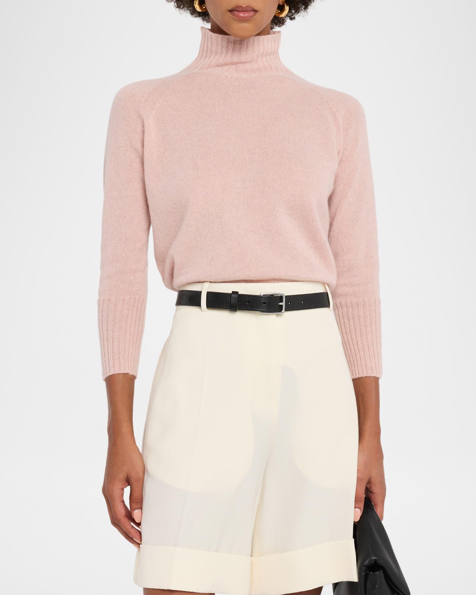 Turtleneck Ribbon Back Cutout Cashmere Sweater Product Image