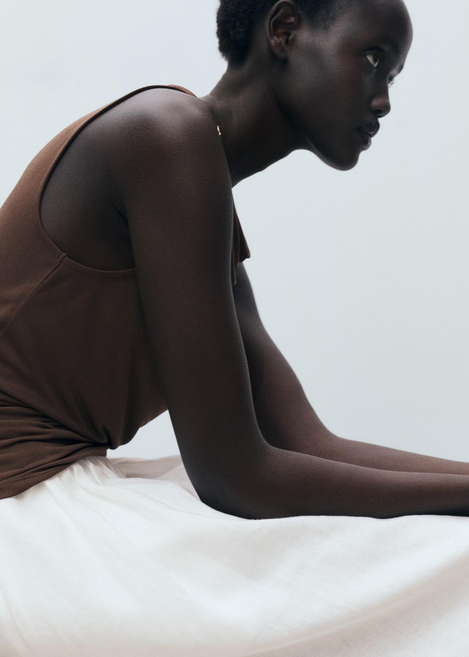 Flared linen skirt - Women | MANGO USA Product Image