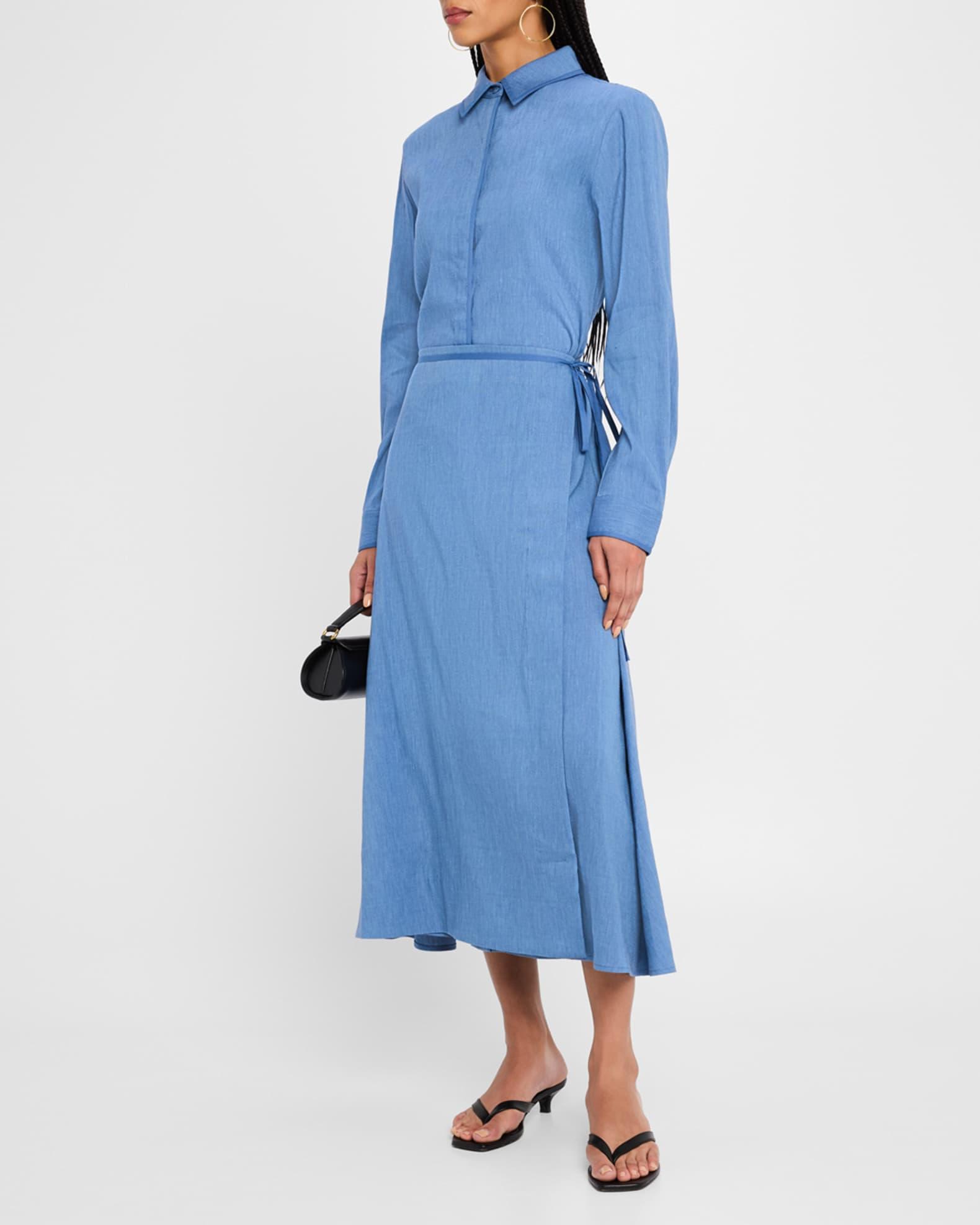 Lato Wrap Dress in Linen Slub Product Image