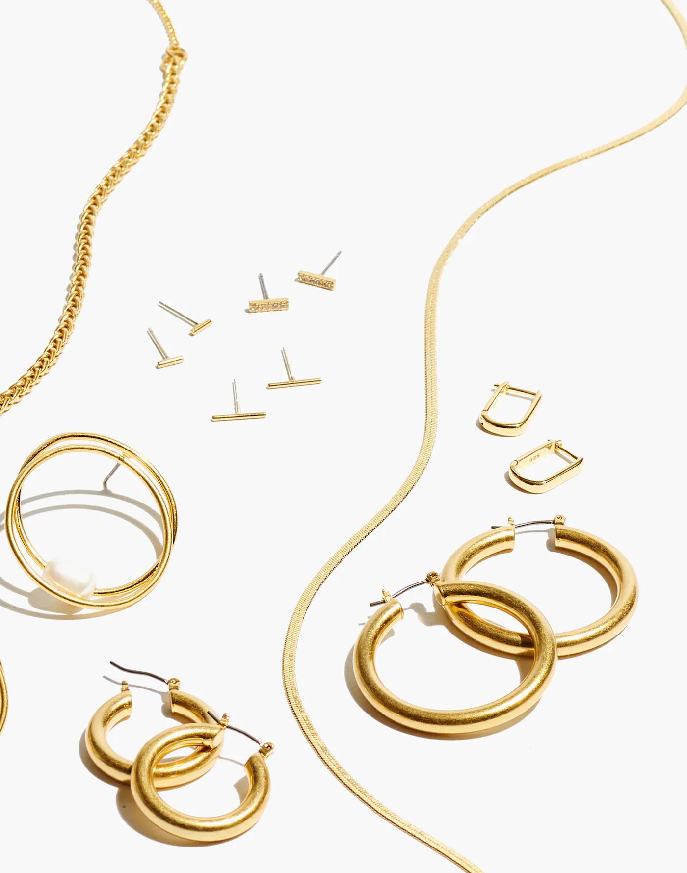 Demi-Fine Carabiner Hoop Earrings Product Image