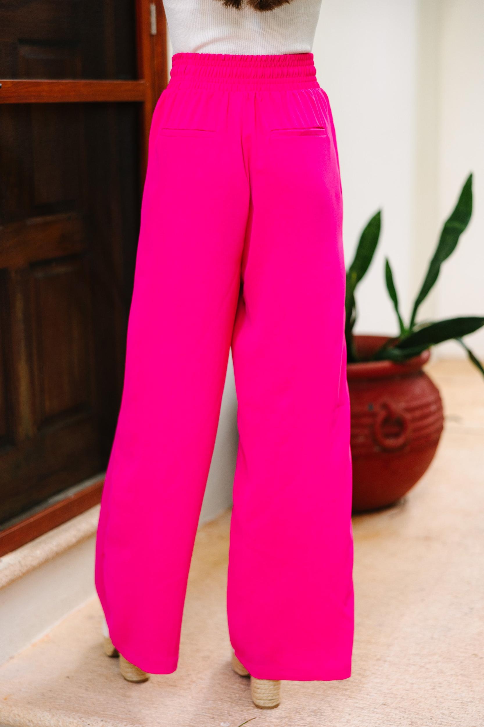 On My Heart Fuchsia Pink Wide Leg Pants Female Product Image