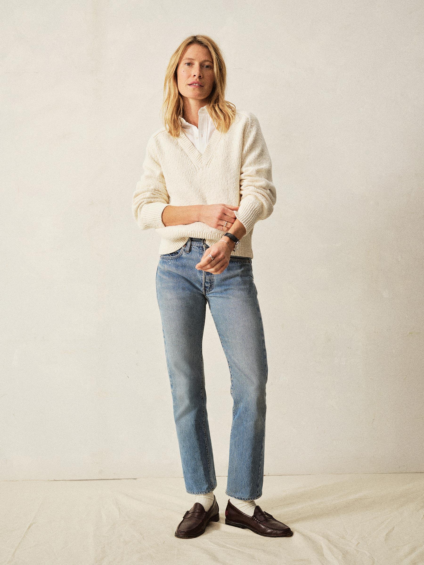 Natural Soft Spun Boxy V-Neck Product Image