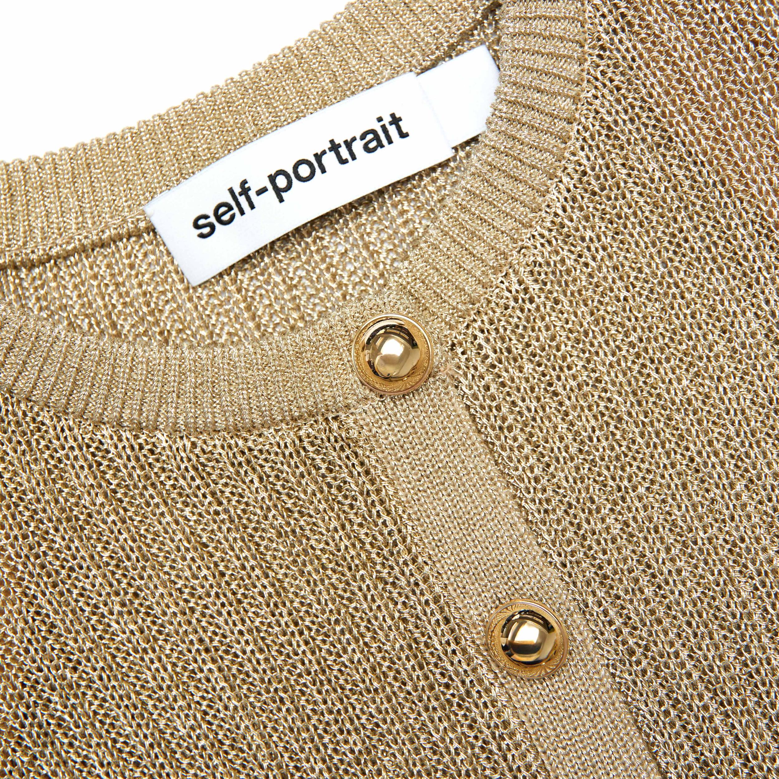 Gold Lurex Knit Mini Dress Product Image