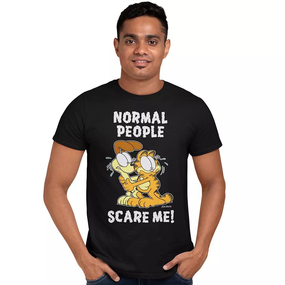 Men's Garfield Normal People Scare Me Tee, Size: XL, Black Product Image